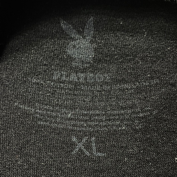 PLAYBOY Mens XL Black Coral/Orange Repeat Logo Shirt Entertainment Magazine EUC - Picture 7 of 7